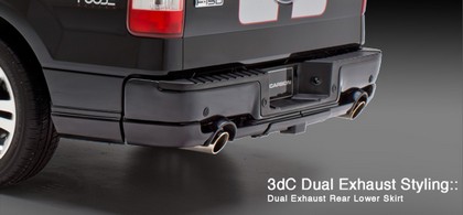 3D Carbon Dual Exhaust Rear Lower Skirt Trailer Hitch Cover