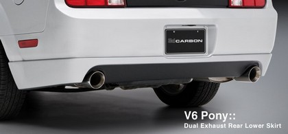 3D Carbon Pony Dual Exhaust Rear Lower Skirt (Urethane)