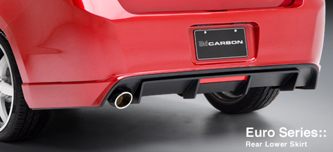 3D Carbon Euro Series Rear Lower Skirt w/Reflector Emblems (Urethane)