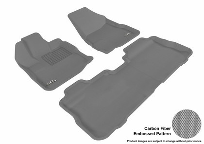 3D Maxpider Kagu Floormats - Gray - Set (3-Piece)