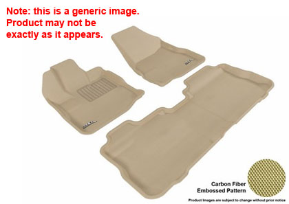 3D Maxpider Kagu Floormats - Tan - Set (3-Piece)