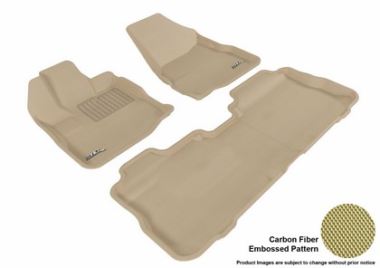 3D Maxpider Kagu Floormats - Tan - Set (3-Piece)