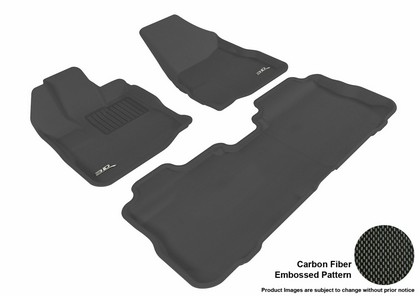 3D Maxpider Kagu Floormats - Black - Set (3-Piece)