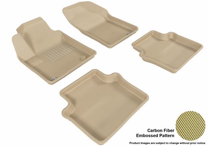 3D Maxpider Kagu Floormats - Tan - Set (4-Piece)