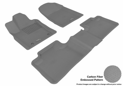 3D Maxpider Kagu Floormats - Gray - Set (3-Piece)