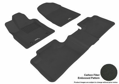 3D Maxpider Kagu Floormats - Black - Set (3-Piece)