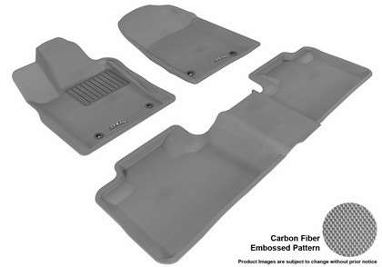 3D Maxpider Kagu Floormats - Gray - Set (3-Piece)