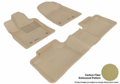 3D Maxpider Kagu Floormats - Tan - Set (3-Piece)