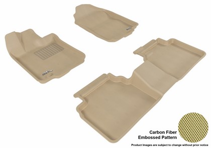 3D Maxpider Kagu Floormats - Tan - Set (3-Piece)