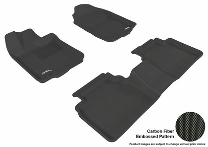 3D Maxpider Kagu Floormats - Black - Set (3-Piece)