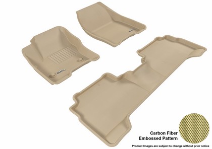 3D Maxpider Kagu Floormats - Tan - Set (3-Piece)