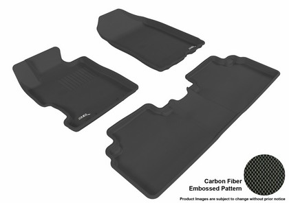 3D Maxpider Kagu Floormats - Black - Set (3-Piece)