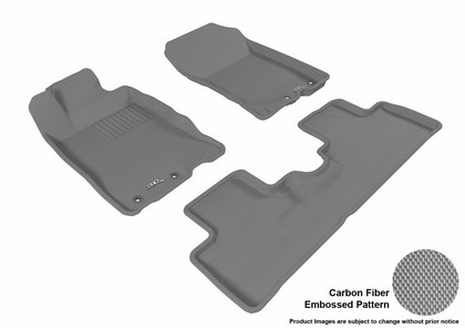 3D Maxpider Kagu Floormats - Gray - Set (3-Piece)