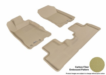 3D Maxpider Kagu Floormats - Tan - Set (3-Piece)