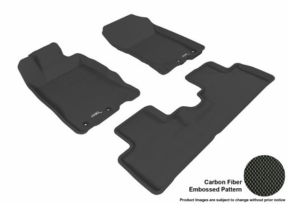 3D Maxpider Kagu Floormats - Black - Set (3-Piece)