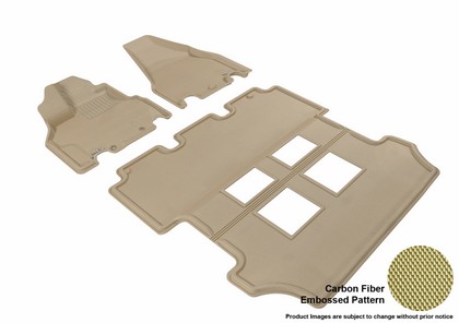 3D Maxpider Kagu Floormats - Tan - Set (3-Piece)