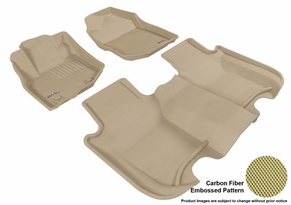 3D Maxpider Kagu Floormats - Tan - Set (3-Piece)