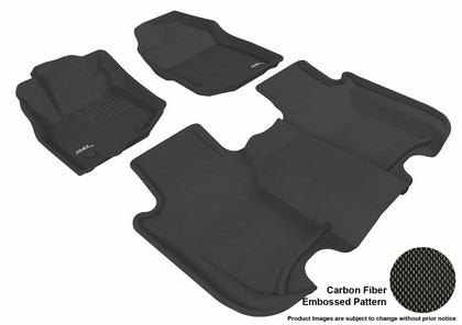 3D Maxpider Kagu Floormats - Black - Set (3-Piece)