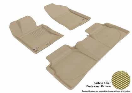 3D Maxpider Kagu Floormats - Tan - Set (3-Piece)