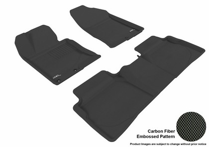 3D Maxpider Kagu Floormats - Black - Set (3-Piece)