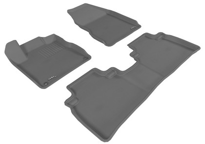 3D Maxpider Kagu Floormats - Gray - Set (3-Piece)