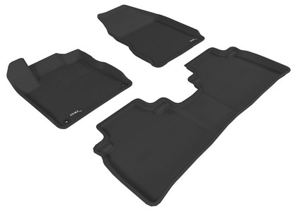 3D Maxpider Kagu Floormats - Black - Set (3-Piece)