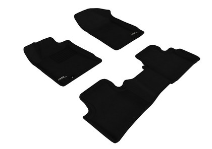 3D Maxpider Kagu Floormats - Black - Set (3-Piece)