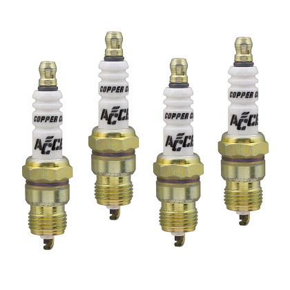 Accel U-Groove Spark Plug (Standard-Shorty Plug For Headers)(4 Pack)