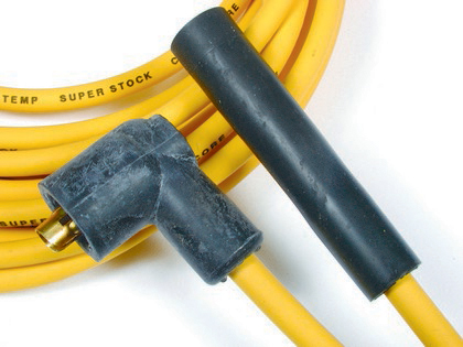 Accel Adjustable Length Spark Plug Wire Set -Yellow 8mm Suppression With Straight Boots