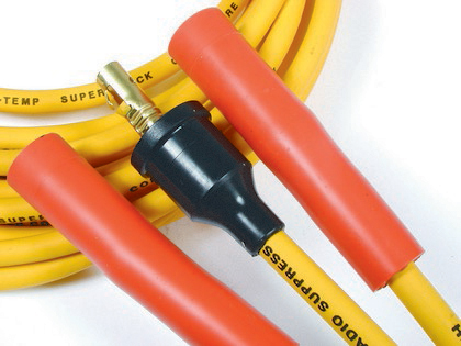 Accel Adjustable Length Spark Plug Wire Set -Yellow 8mm Suppression With Straight Boots