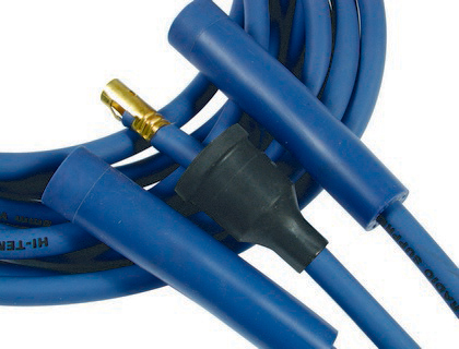 Accel Custom Fixed Length Fit Super Stock Spiral Spark Plug Wire Set - Blue 8mm With Point Style Distributor Cap