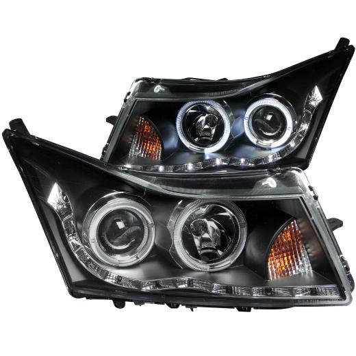 Anzo Projector Headlights - With Halo Black (LED Eyebrow)