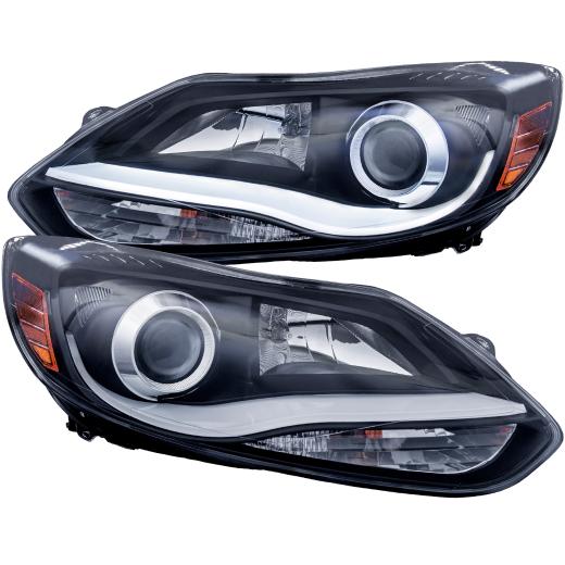 Anzo Projector Headlights - With Plank Style Design Black