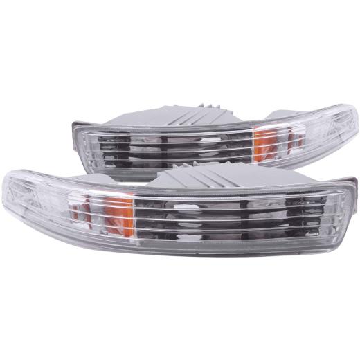 Anzo Euro Parking Lights - Chrome With Amber Reflector