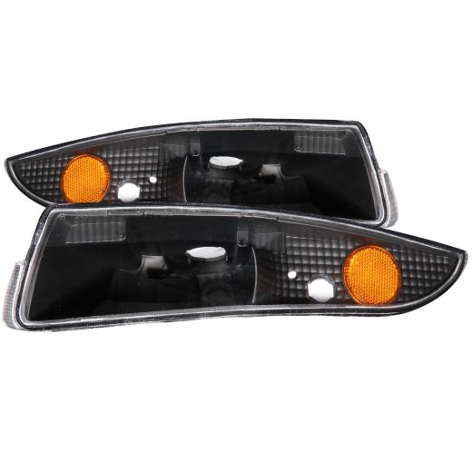 Anzo Euro Parking Lights - Black With Amber Reflector