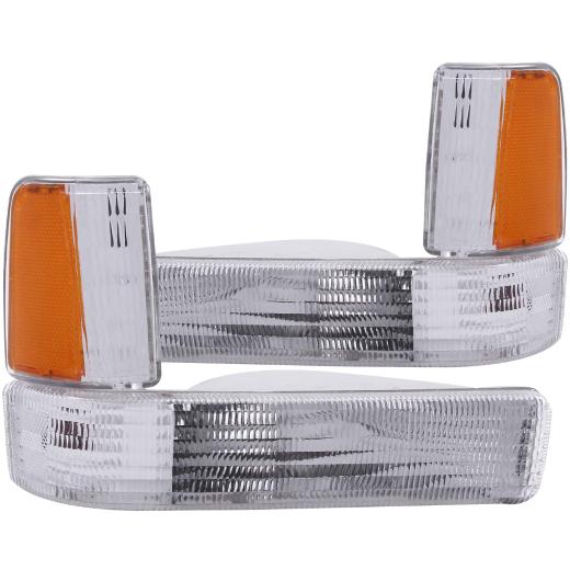 Anzo Euro Parking Lights - Chrome With Amber Reflector