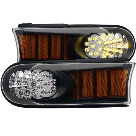 Anzo LED Parking Lights - Black With Amber Reflector