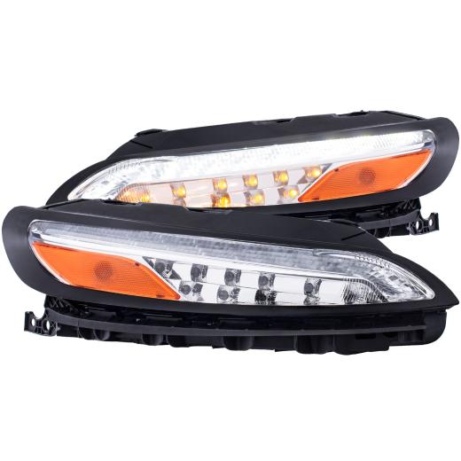 Anzo LED Parking Lights - Chrome With Amber Reflector