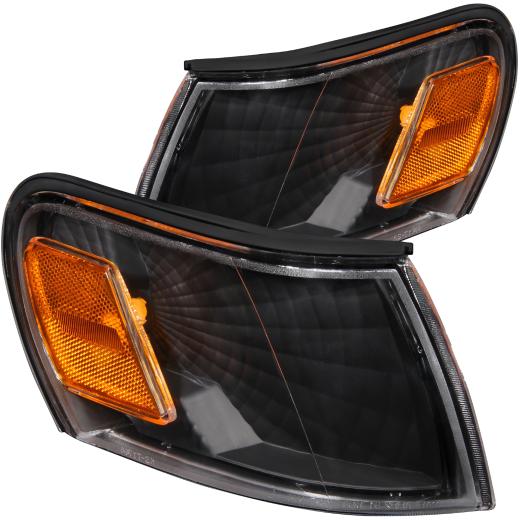 Anzo Euro Corner Lights - Black With Amber Reflector