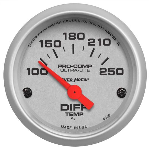 Auto Meter Gauges - Ultra-Lite Series Electric Gauge (Differential Temperature: 100-250 degrees F)