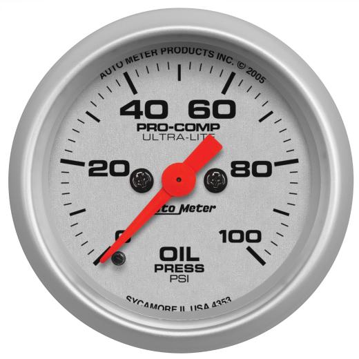 Auto Meter Gauges - Ultra-Lite Series Electric Gauge (Oil Pressure: 0-100 PSI)