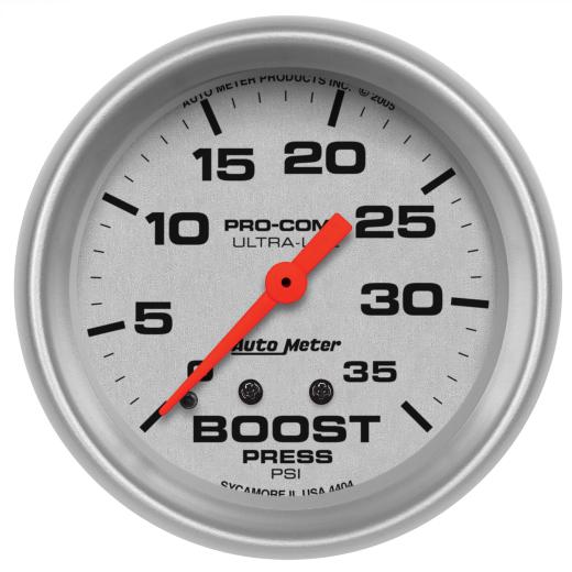 Auto Meter Gauges - Ultra-Lite Series Mechanical Boost Gauge (0-35 PSI)