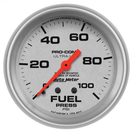 Auto Meter Gauges - Ultra-Lite Series Mechanical Fuel Pressure Gauge (0-100 PSI)