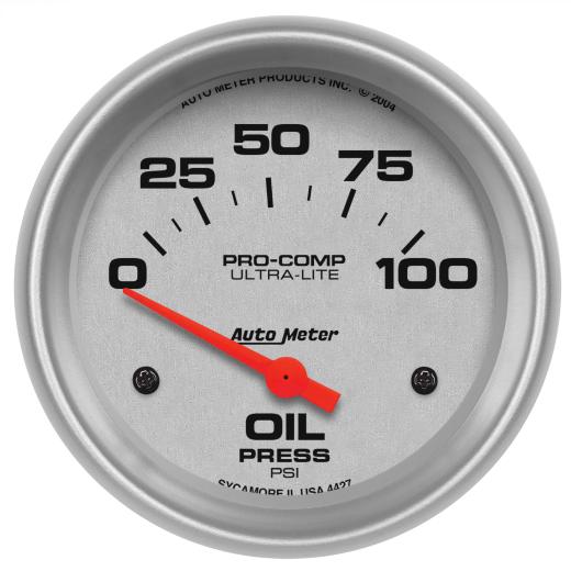 Auto Meter Gauges - Ultra-Lite Series Electric Oil Pressure Gauge (0-100 PSI)