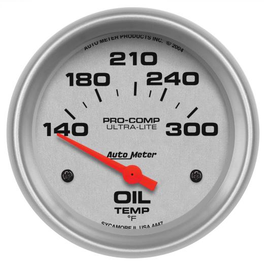 Auto Meter Gauges - Ultra-Lite Series Electric Oil Temperature Gauge (140-300 degrees F)