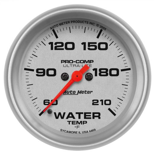 Auto Meter Gauges - Ultra-Lite Series Electric Water Temperature Gauge (60-210 degrees F)