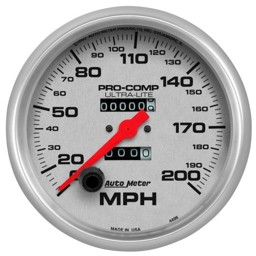 Auto Meter Gauges - Ultra-Lite Series In-dash MechanicalSpeedometer (200 MPH)