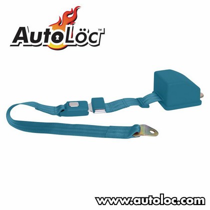 AutoLoc 2 Point Retractable Lap Seat Belt (Aqua)