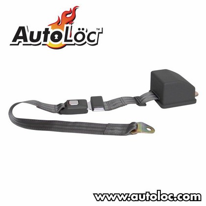 AutoLoc 2 Point Retractable Lap Seat Belt (Charcoal)