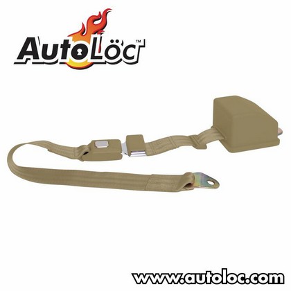 AutoLoc 2 Point Retractable Lap Seat Belt (Camel)